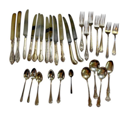 Lot of 29 Assorted Vintage Silverplate Stainless Flatware Various Victorian