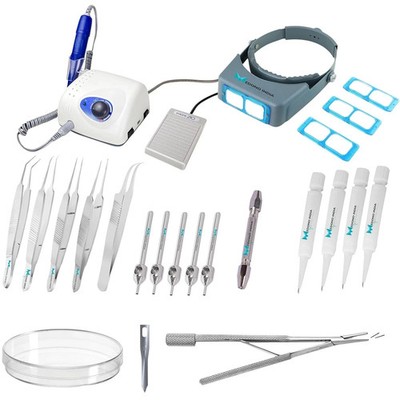 FUE Hair Transplant Instrument Kit Micro Motor Punch Implanter Forceps etc##