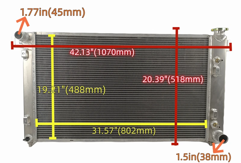 Radiador de aluminio para Dodge Ram 1500 Ram 2500 3500 4000 1994-2001 5,9 L 5,2 L 3,9 L Foto 2 de 4