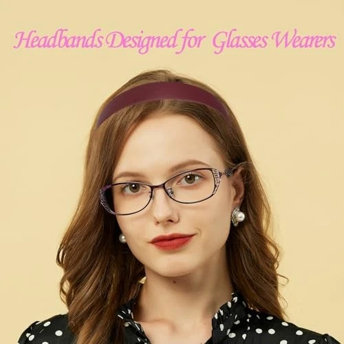 Pacote com 3 tiaras projetadas para óculos, flexível sem borgonha, azul ciano, roxo rosa - Imagem 3 de 4