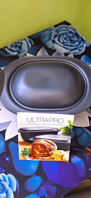 Tupperware UltraPro Kasserolle oval 3 L Kunststoff mit Deckel grau Backofen