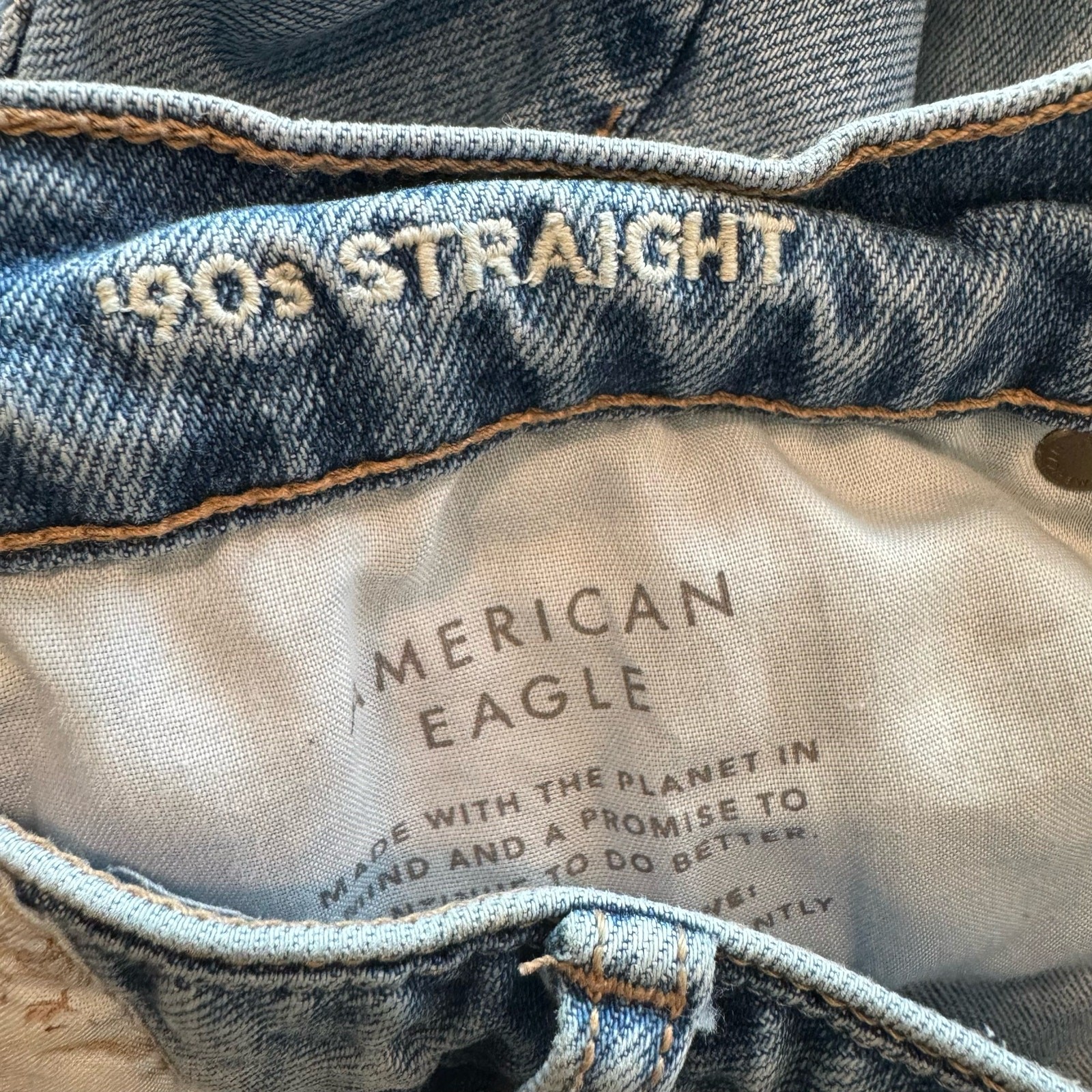 American Eagle 90s Straight Patchwork Distressed … - image 7
