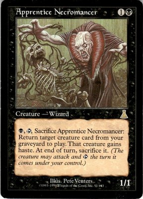 1999 Magic The Gathering Urza's Destiny Apprentice Necromancer #51 Light Play