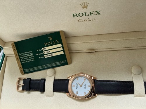 Rolex Cellini 5330 Solid 18k Rose Gold  White Roman Dial With B&P 2013