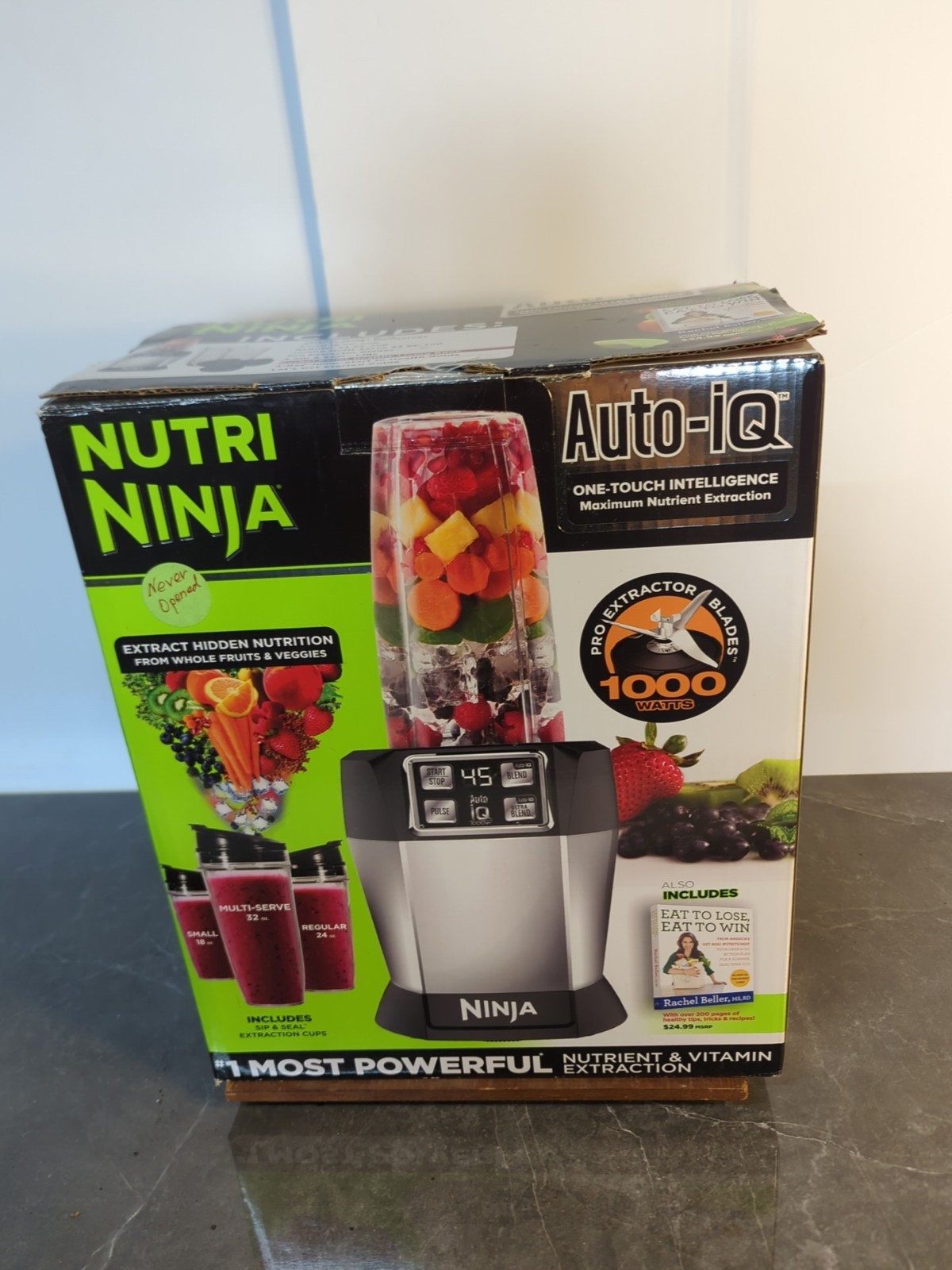 New Ninja Nutr&iacute; Blender Auto IQ 1000 Watts W/  18oz 24oz & 