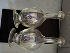 2 Vintage Clear Glass Footed Vases Ruffle Wavy Rim Top — photo 6