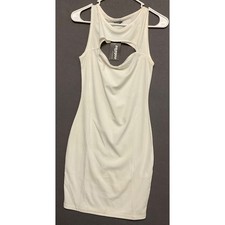 Zeagoo White Stretch Cutout Bodycon Dress Sleeveless Women's Size S NWT