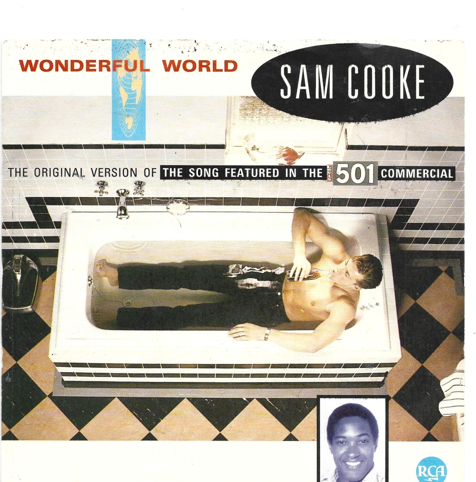 SAM COOKE - 'WONDERFUL WORLD (1982 7'' 45)'.