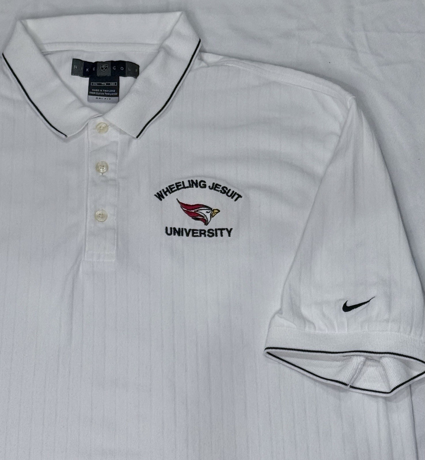 Vintage Nike Wheeling Jesuit University Cardinals Golf Polo Dri-Fit Shirt XXL 