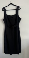 Banana Republic Black Dress Lined & Belted Sleeveless Halter Fit & Flare Size 20