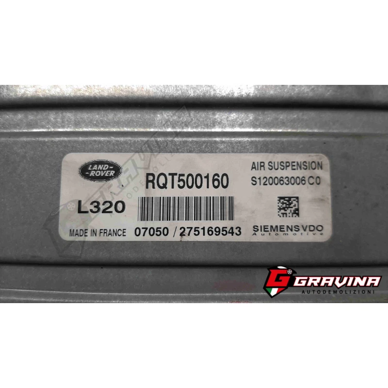 RQT500160 CENTRALINA SOSPENSIONI LAND ROVER RANG ROVER SPORT 2007 2.7TD - Immagine 3 di 4