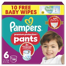 Premium Protection Nappy Pants Size 6, 132 Nappies, 13kg-19kg, Monthly Pack +... 0.34 per nappy