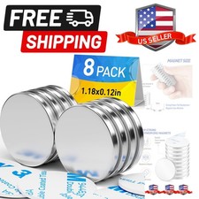 8Pack Neodymium Magnets Heavy Duty, Powerful Permanent Rare Earth Magnets, Su...