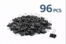 96 Pack Mini Binder Clips 3/4 Inch Small Black Paper Clamps Office Supplies