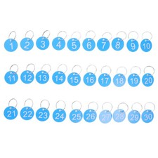 30 Pcs Digital Label Number Tags Engraved Numbered Round Key Labels