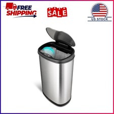 Automatic Kitchen Trash Can, 13 Gallon Stainless Steel, Motion Sensor Hands fre