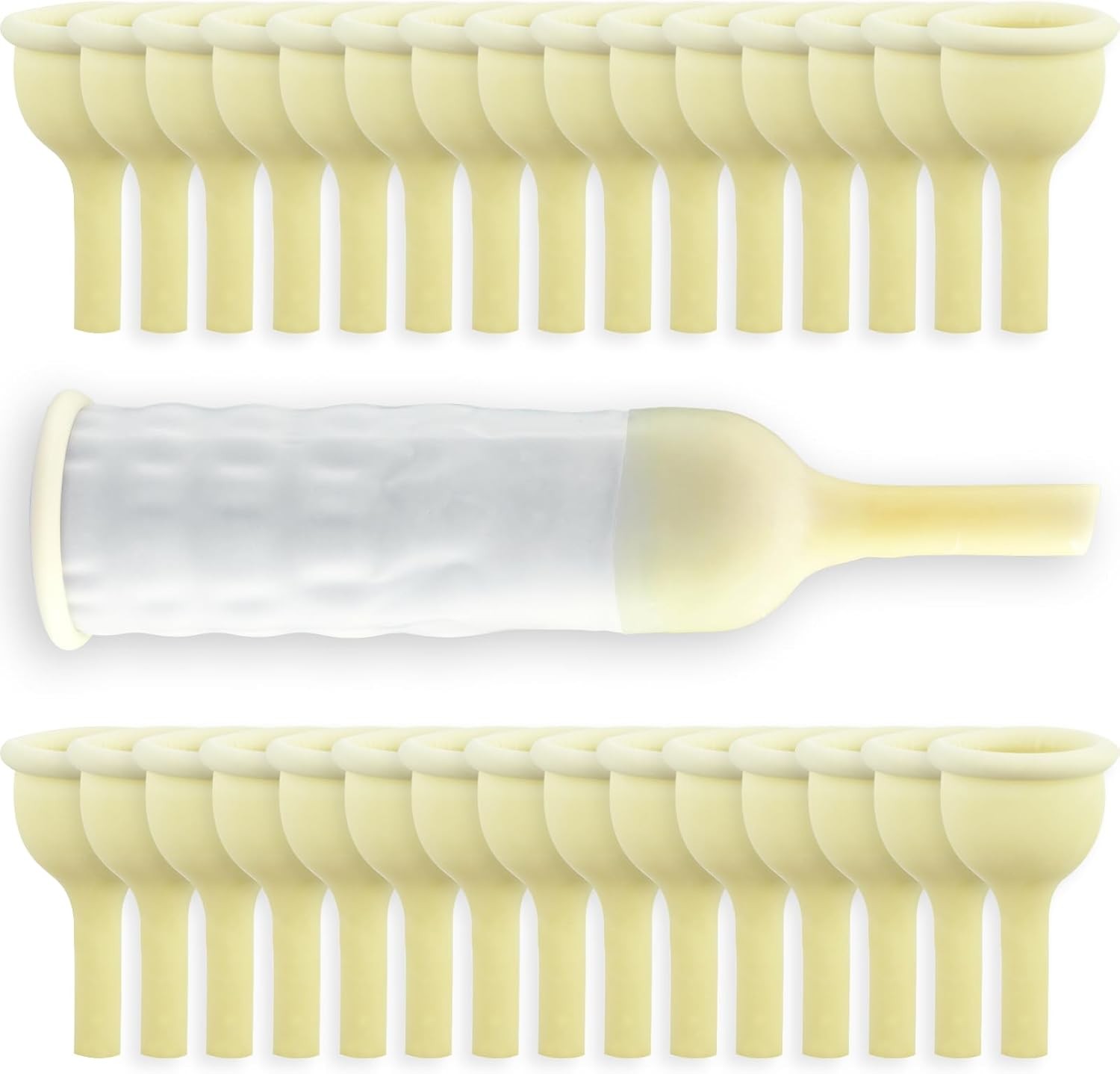 30 PCS Male External Catheter with Fixer Rubber,Latex Condom Material Individual