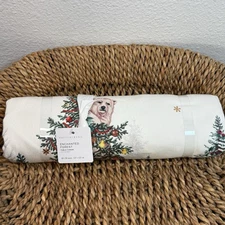 POTTERY BARN ENCHANTED FOREST TABLE THROW 50" SQ CHRISTMAS