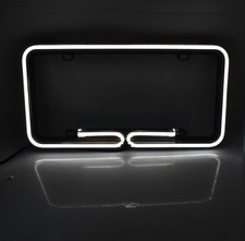 Smoke Lens 12v Universal White Car Neon License Plate Frame Frontrear Tag Cover Smoke Lens 12v Universal White Car Neon License Plate Frame Frontrear Tag Cover