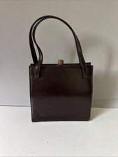 Vintage DOFAN Handbag France Brown Leather 1960s Leather Interior