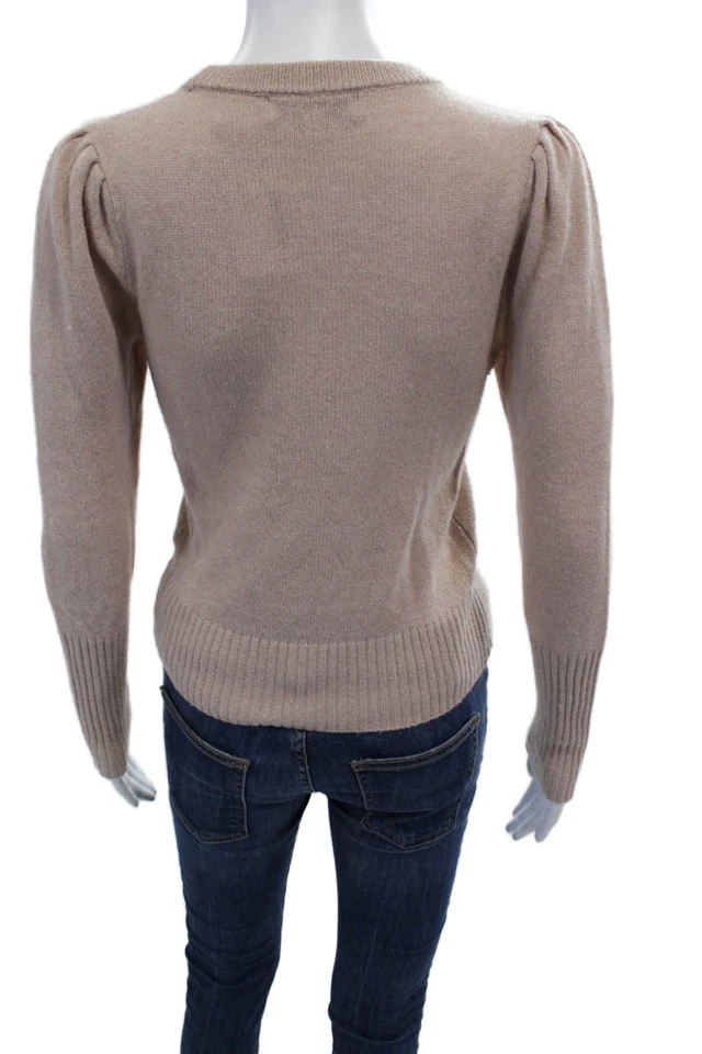 Intermix Womens Wool Long Sleeve Round Neck Pullover Knit Sweater Pink Size PP - Image 3 of 4