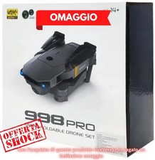 Drone Pieghevole Fotocamera 4K  telecomando smartphone wifi 998 Pro Quadricotter