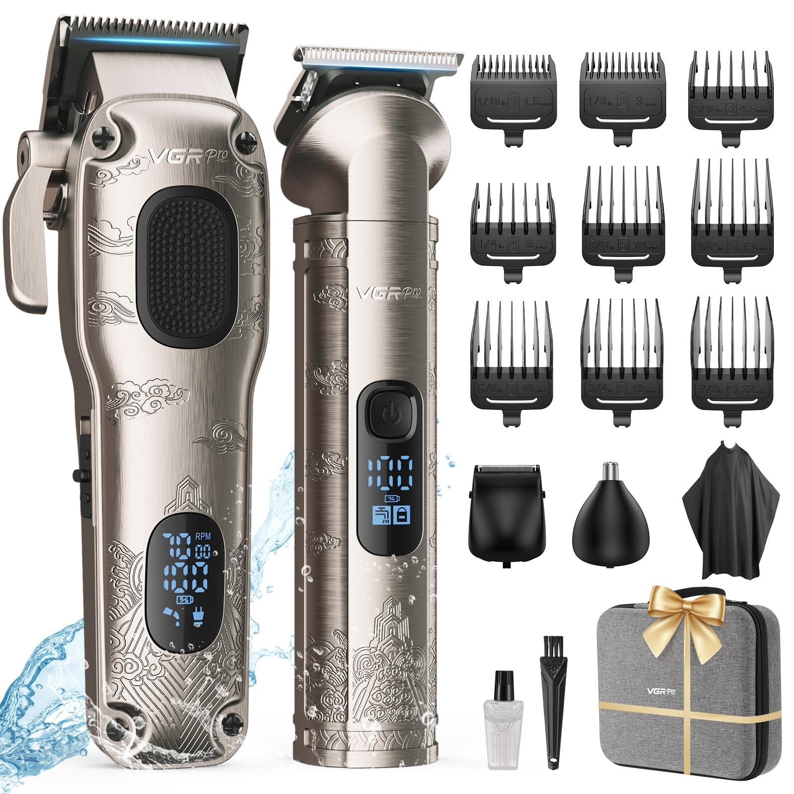 Professional Cordless Hair Clippers for Men - Precision Hair Cutting Trimmer