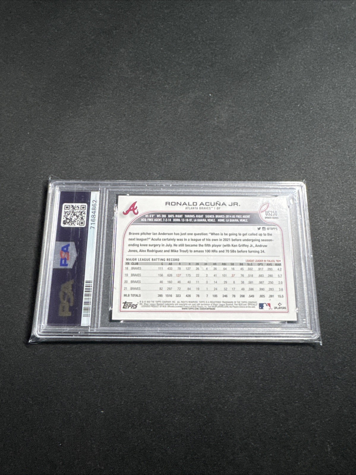 2022 Topps Update Series - Image Variation Ronald Acuña Jr. #US250 view 3