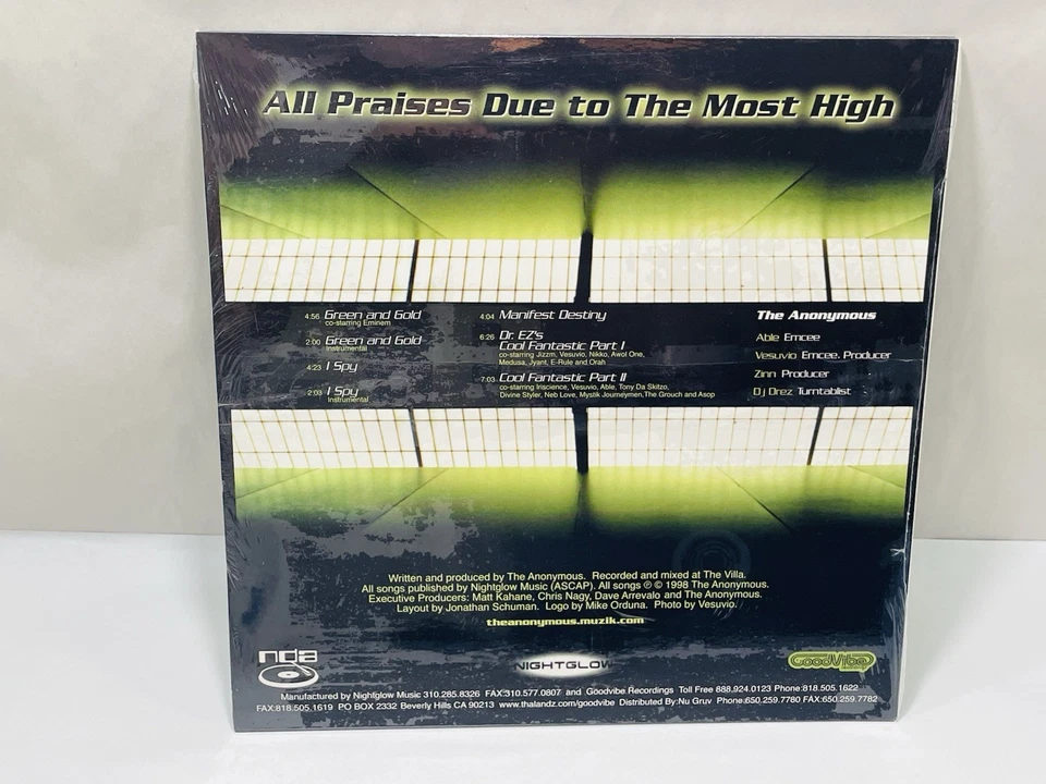 THE ANONYMOUS - GREEN & GOLD (VINYL EP) 1998!! RARE!!! EMINEM + IRISCIENCE!!! Foto 4 de 4