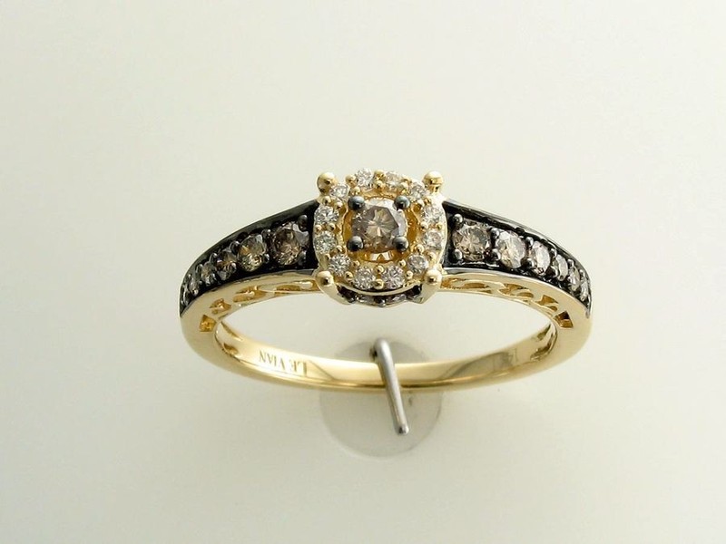 LeVian 14K Yellow Gold Cocktail Ring for Her with 0.50 Ct. White Diamond Size 6