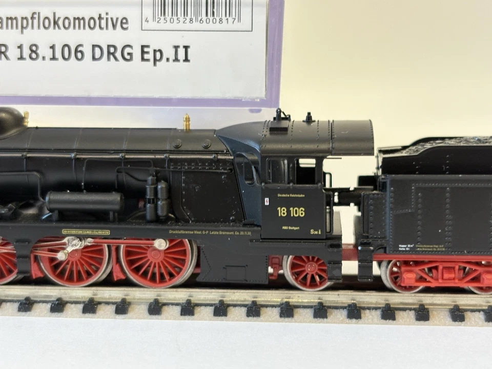 Hobbytrain N H4031 BR 18 106 DRG Dampflok Schlepptender Württembergische C OVP - Bild 4 von 4