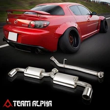 Fits 2004-2008 Mazda RX8 [3.5" TIP DUAL MUFFLER] Stainless Steel Catback Exhaust