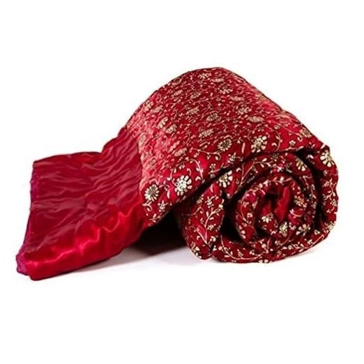 Handmade Silk Cotton Soft Jaipuri Razai Double Bed Quilt Ac Blanket 85X10 inches - Image 2 of 3