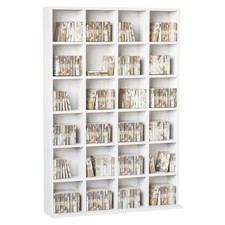 HOMCOM DVD CD Media Storage Rack, Video Display Unit, 89 x 130.5 cm, White