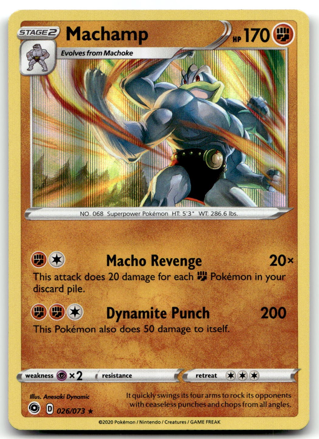 Machamp 26/73 Champion's Path Holo Rare Holo Pokemon TCG NM