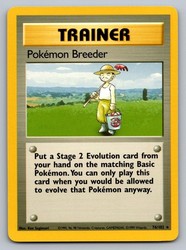Pokemon Breeder 76/102 Base Set Rare Trainer
