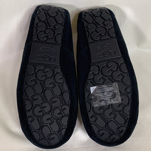 Men’s Ugg Ascot Slippers Size 13 Black 1101110 Wool Lining Sheep - Picture 10 of 10