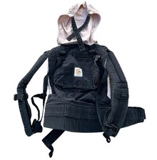 Black cotton ergo baby Carrier With pockets and newborn head cover