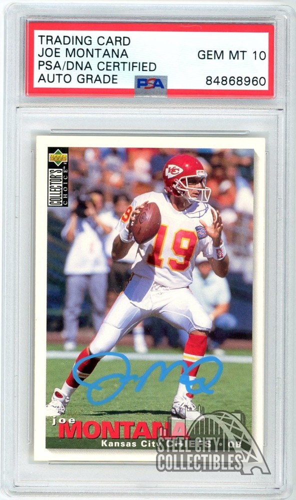 Joe Montana 1995 Upper Deck Autograph Card #117 PSA/DNA 10 (Light Blue)