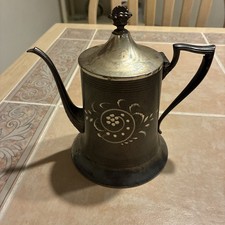 Sheffield plate 851 USA Antique Silverplate Coffee/Tea Pot w/ Hinged Lid
