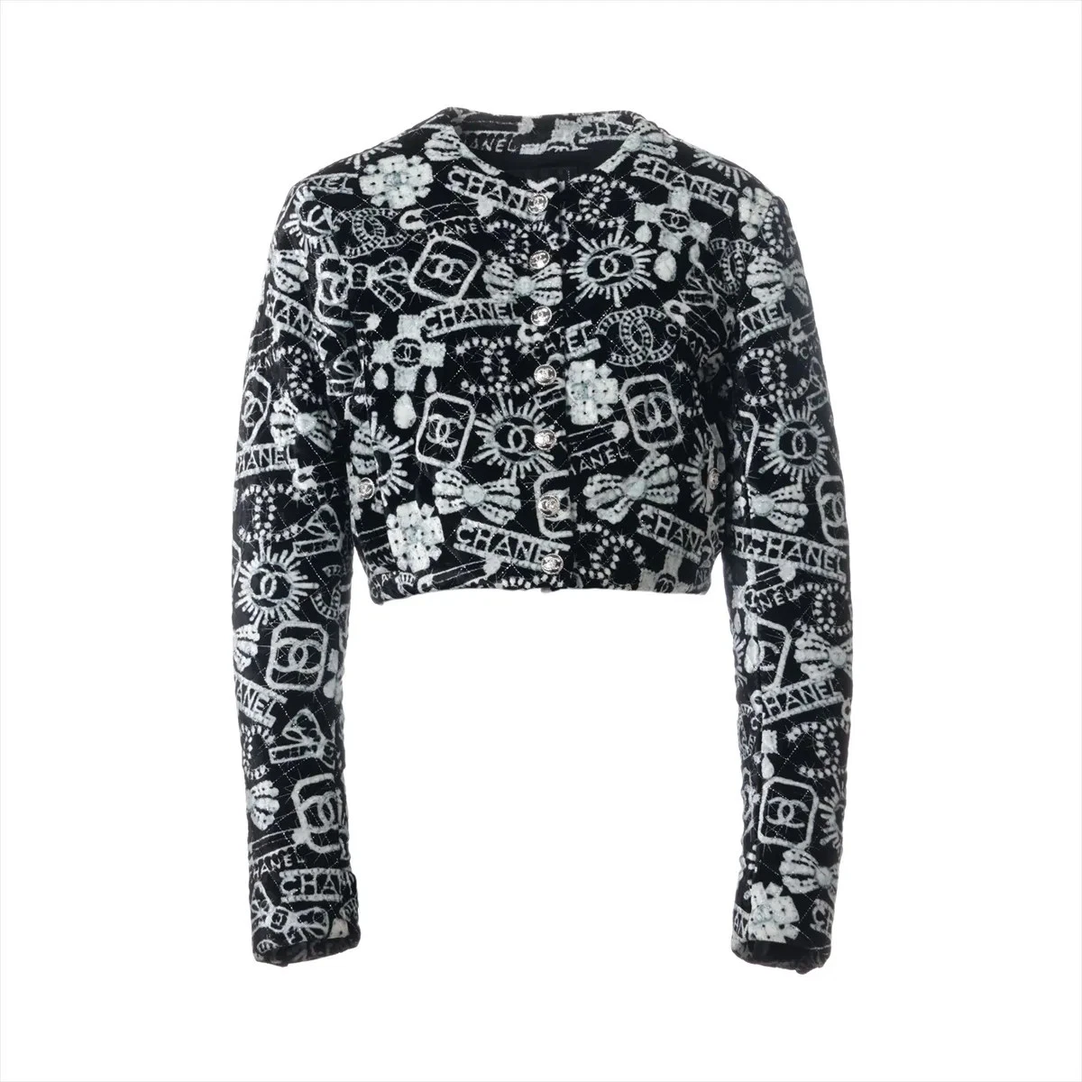 Giacca Chanel Coco Button 23 anni viscosa x poliestere 36 donna nero × bianco
