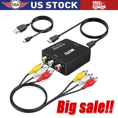 #ad HDMI To RCA AV Adapter Converter Cable CVBS 3RCA 1080P Composite Video Audio $9.99