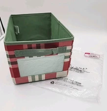 Thirty-One Gifts Your Way Rectangle Storage Bin in Holiday Plaid NWT AN23