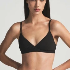 SKIMS Fits Everybody Crossover Bralette in onyx Black