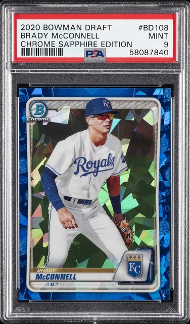 2020 BOWMAN DRAFT CHROME SAPPHIRE ED #BD108 BRADY MCCONNELL PSA 9