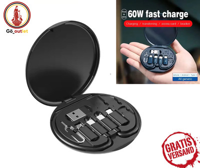 Multi-USB Ladeadapter Kabel Set 60W   USB-C & USB-A auf C Micro 8-Pin
