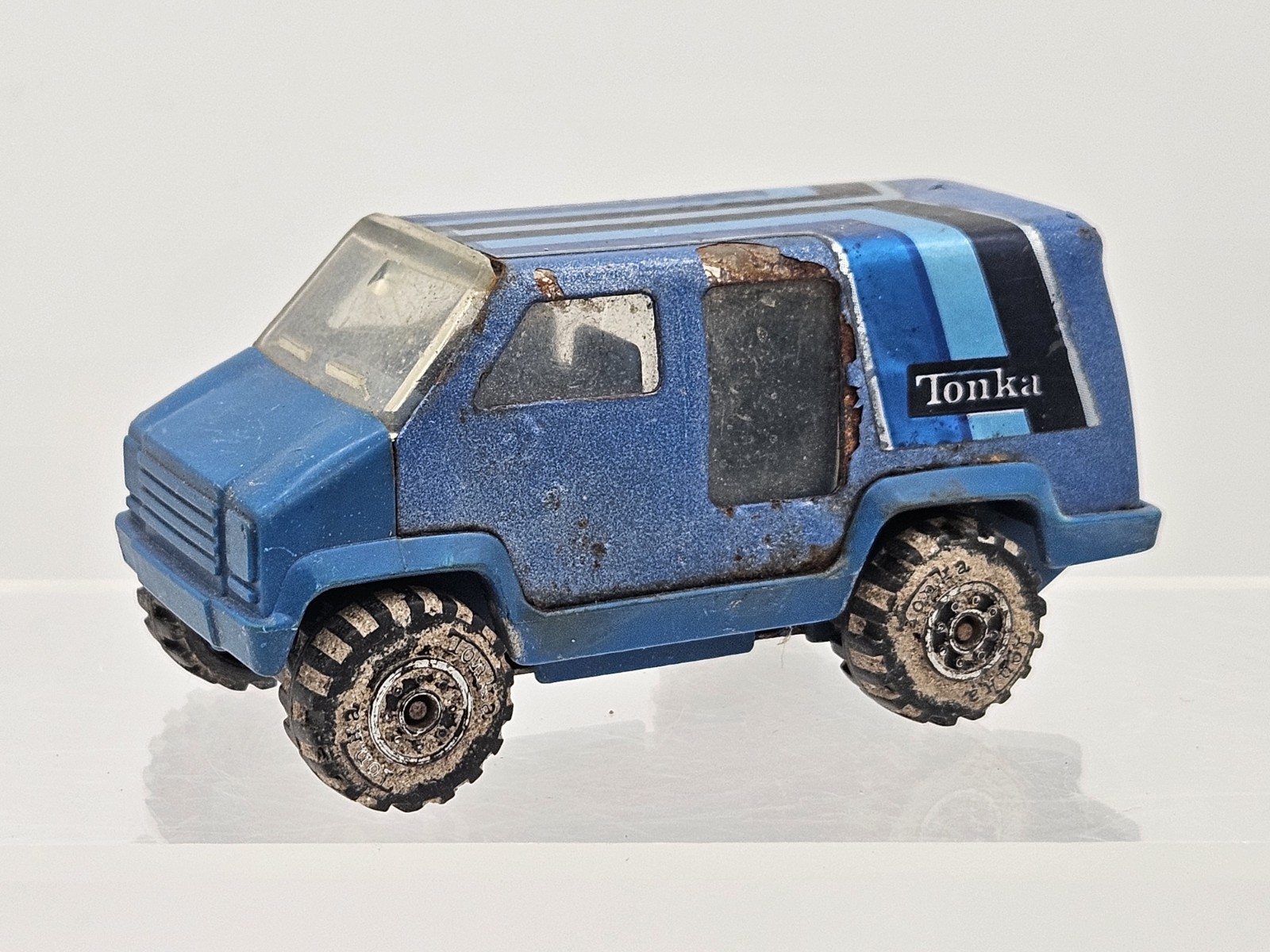 Vtg 1978 Tonka Bay Window SCRAMBLER VAN Blue   Metal 4" Vehicle Damaged