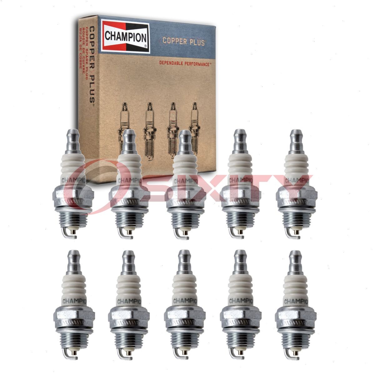 10 pc Champion Copper Plus 853-1 Spark Plugs for CJ7Y 4921 1187 Ignition ay
