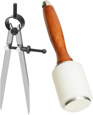 Leather Carving Hammer Compass Set for DIY Craft, Stamping Leather Work