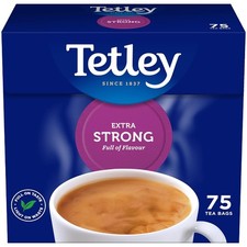 Tetley Extra Strong 75 Tea Bags Bold Black Tea Full Strength